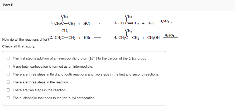 Solved - Part A CH artin CH3C=CH2 + HCI - What is the major | Chegg.com