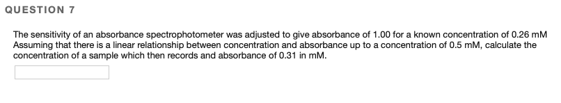 Solved QUESTION 1 What is the concentration (in Molar) of a | Chegg.com