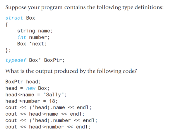 Solved Suppose your program contains the following type | Chegg.com