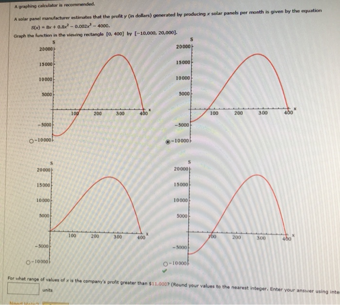 Solved A graphing calculator is recommended A solar panel | Chegg.com