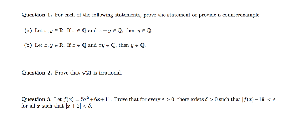 Solved Question 1. For each of the following statements, | Chegg.com