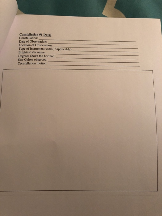 Solved Constellation H1 Data: Constellation: Date of | Chegg.com