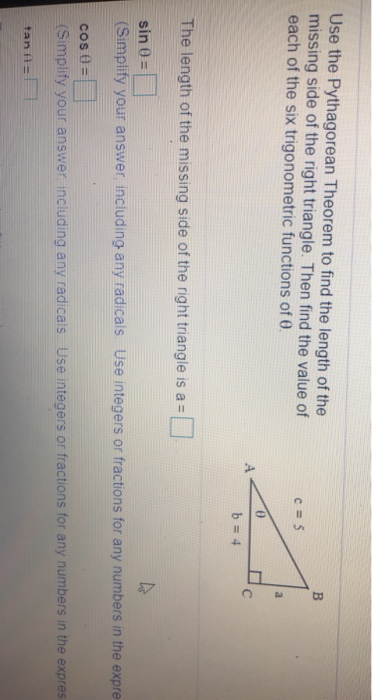 Solved Use the Pythagorean Theorem to find the length of the | Chegg.com