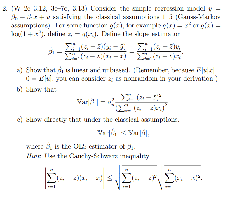 Solved (W 2e 3.12,3e−7e,3.13 ) Consider the simple | Chegg.com