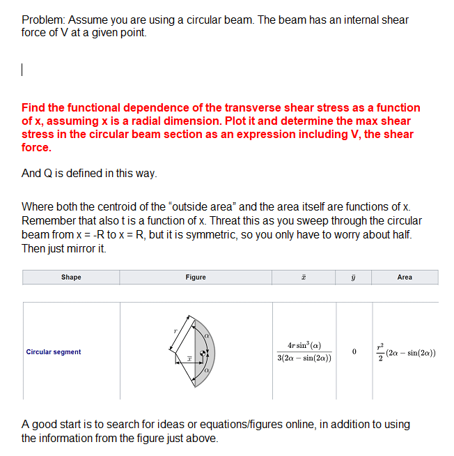 Transverse Shear Stress Circular Beam - The Best Picture Of Beam