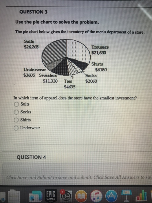 Solved QUESTION 3 Use the pie chart to solve the problem. | Chegg.com