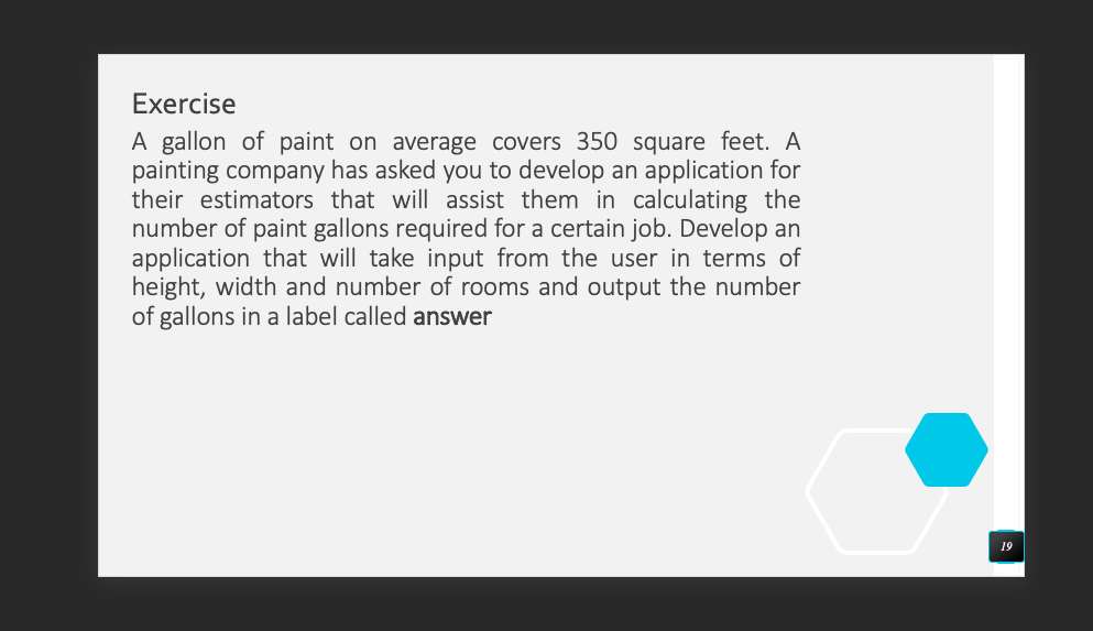 Solved Exercise A gallon of paint on average covers 350