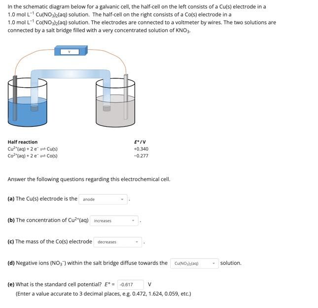 Solved In The Schematic Diagram Below For A Galvanic Cell, | Chegg.com