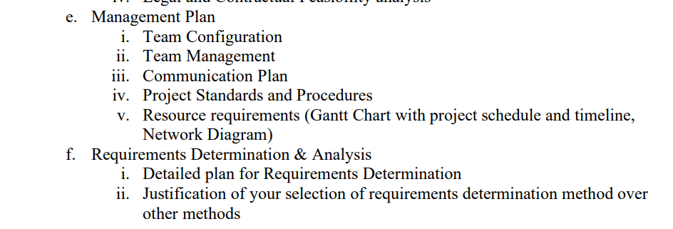 Solved e. Management Plan i. Team Configuration ii. Team | Chegg.com