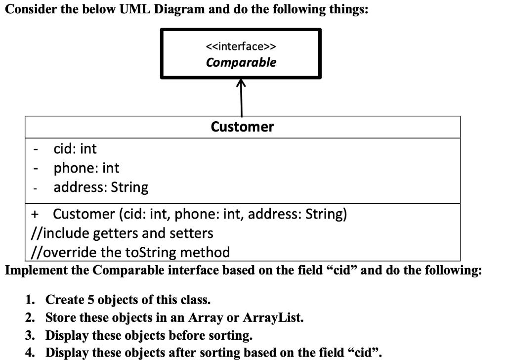 Solved Consider The Below UML Diagram And Do The Following | Chegg.com