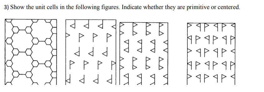 Solved 3) Show the unit cells in the following figures. | Chegg.com
