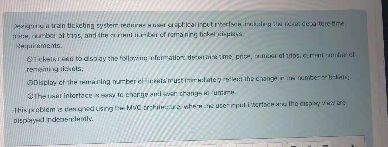 Designing a train ticketing system requires a user | Chegg.com