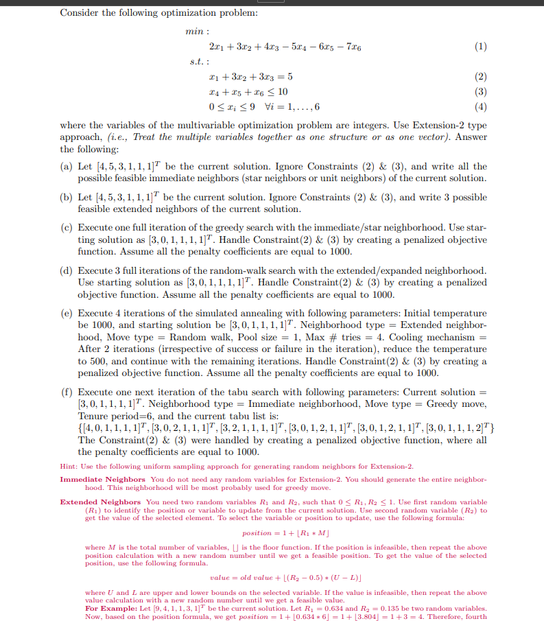 Solved Consider The Following Optimization Problem: | Chegg.com