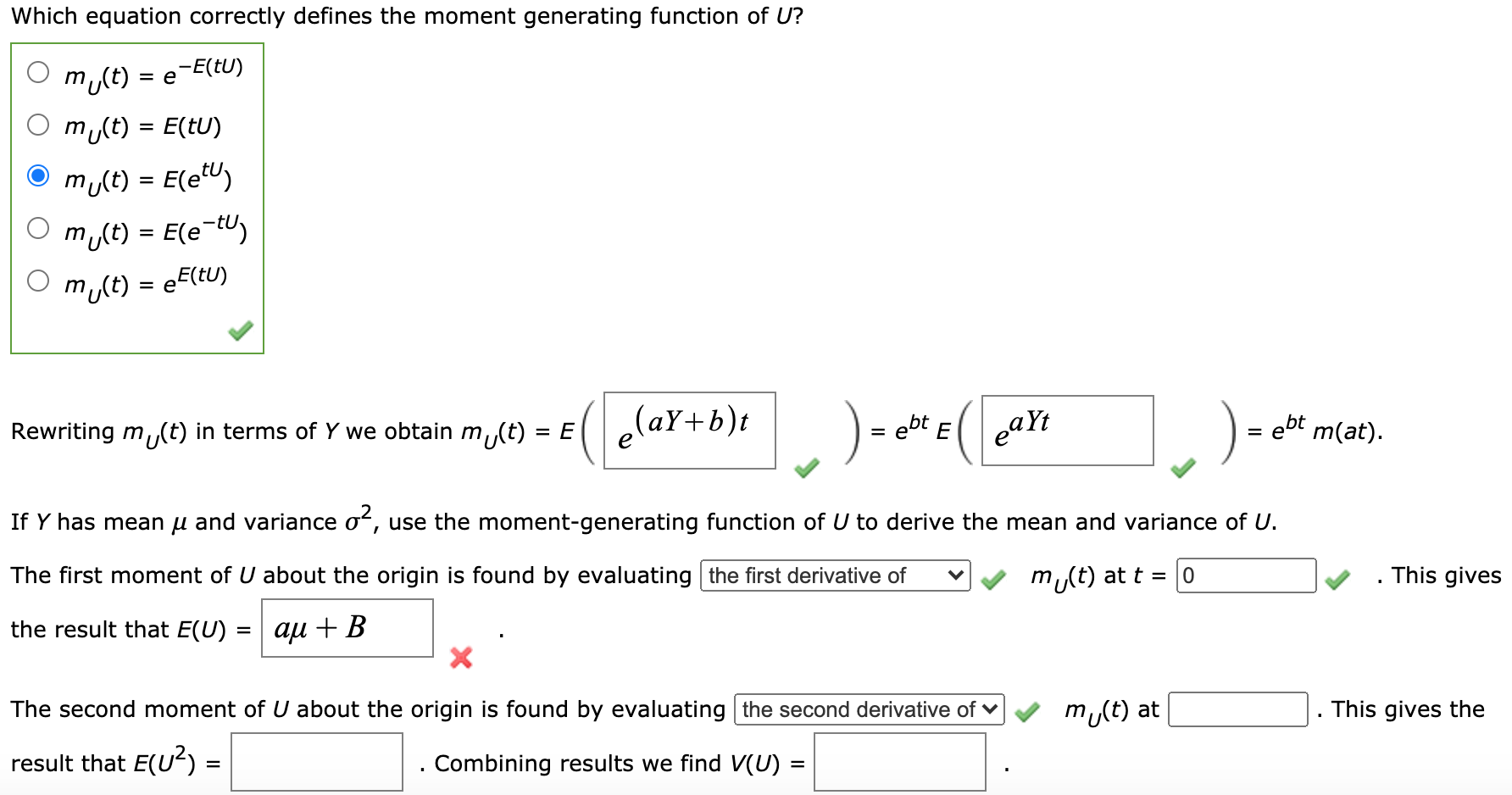 Solved Which Equation Correctly Defines The Moment Genera Chegg Com