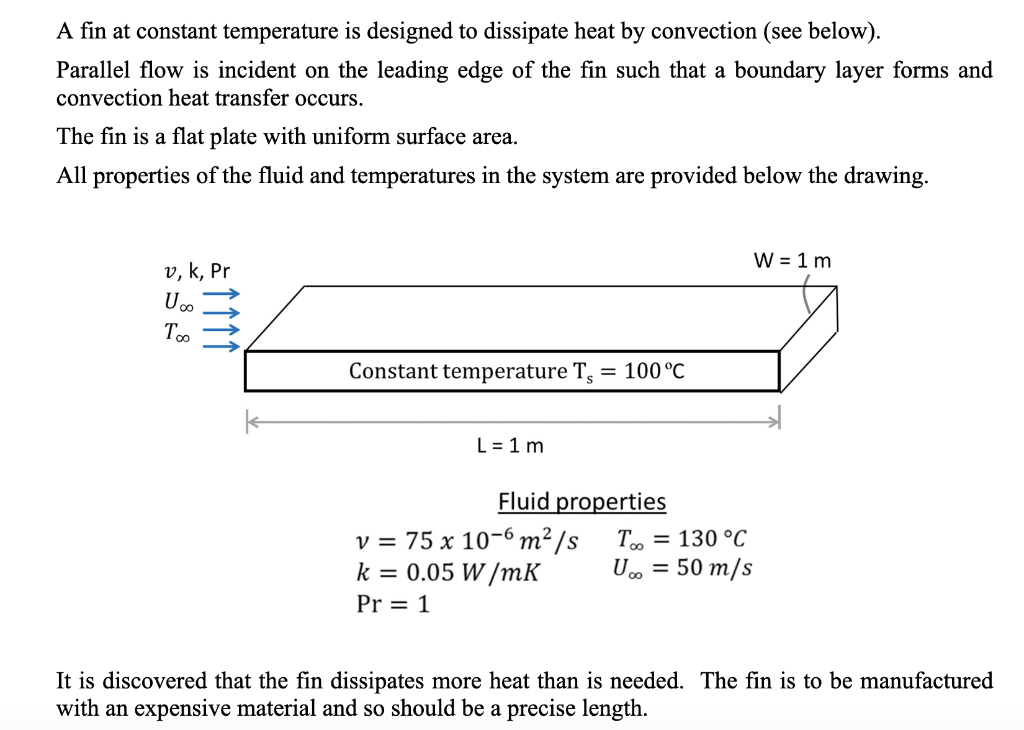Solved A fin at constant temperature is designed to | Chegg.com