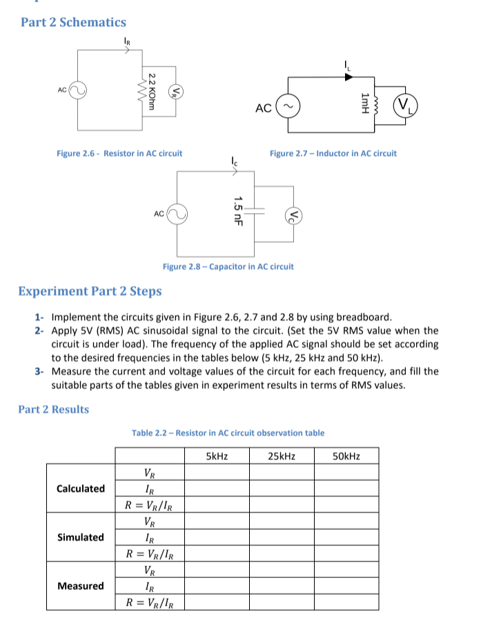 Part 2 Schematics Figure 2.6 Resistor in AC circuit