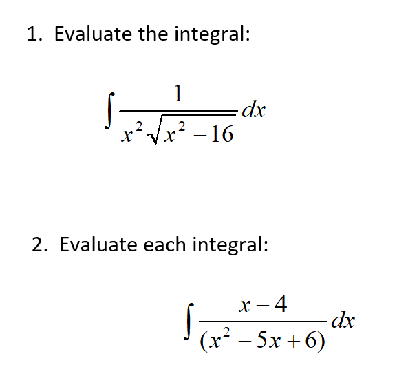 evaluate integration 1 x 2 16 dx