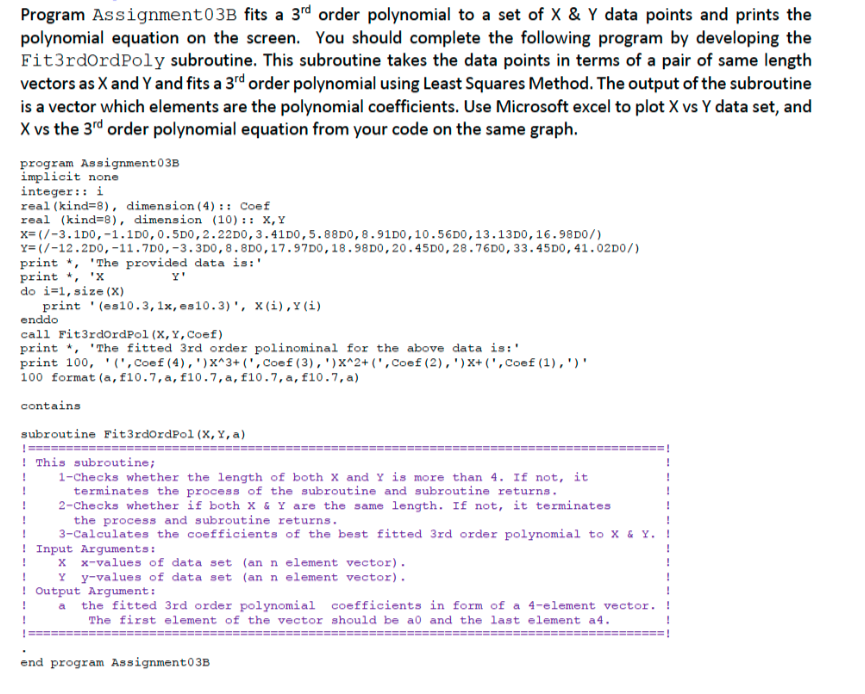 Solved Program Assignment03B fits a 3rd ﻿order polynomial | Chegg.com