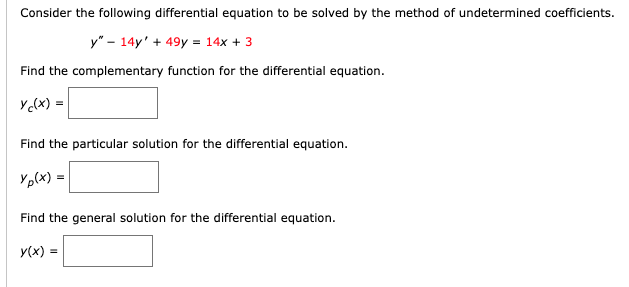 Solved Consider the following differential equation to be | Chegg.com