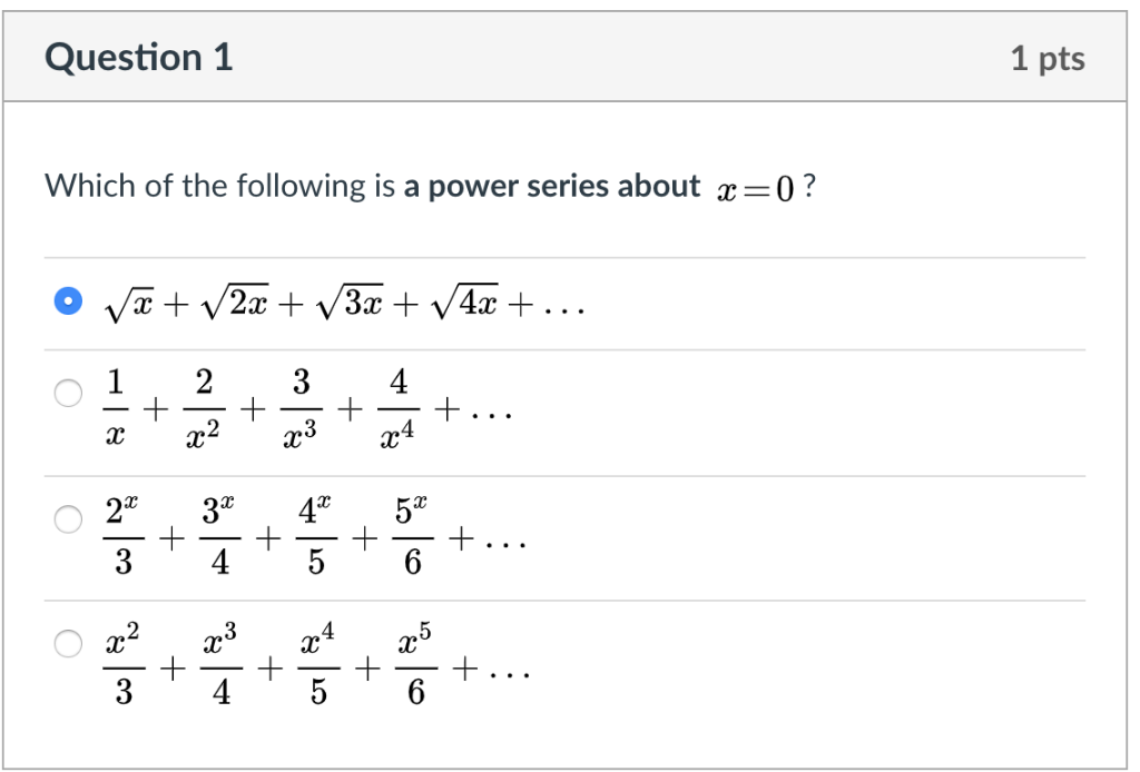 Solved Question 1 1 pts Which of the following is a power | Chegg.com