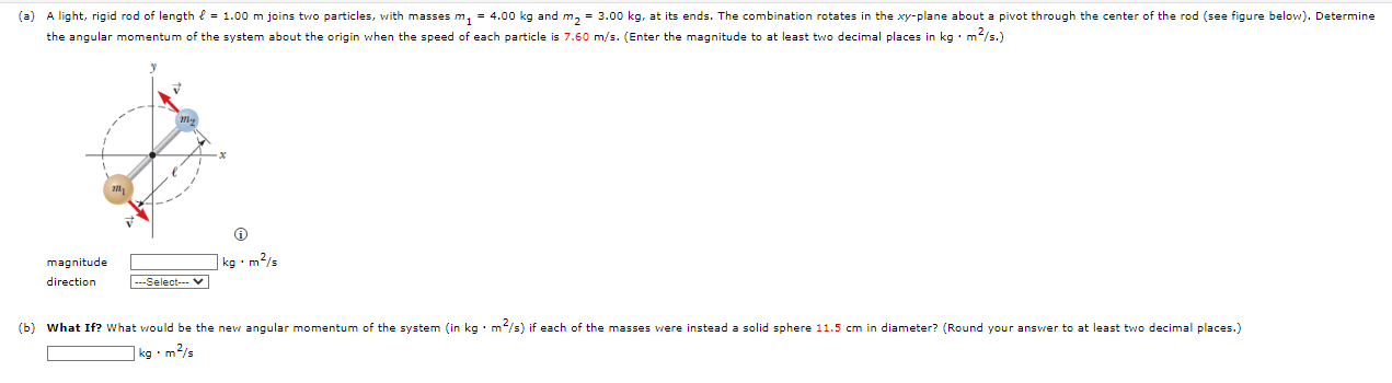 Solved magnitude ] kg⋅m2/s direction kg⋅m2/s | Chegg.com