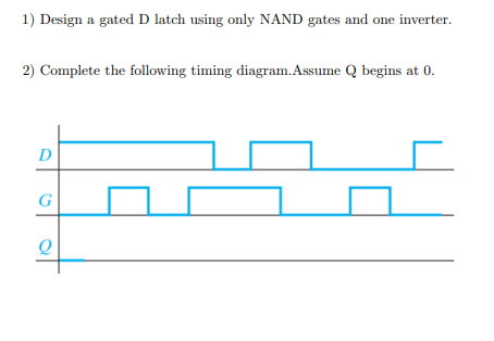 Solved 1) Design a gated D latch using only NAND gates and | Chegg.com