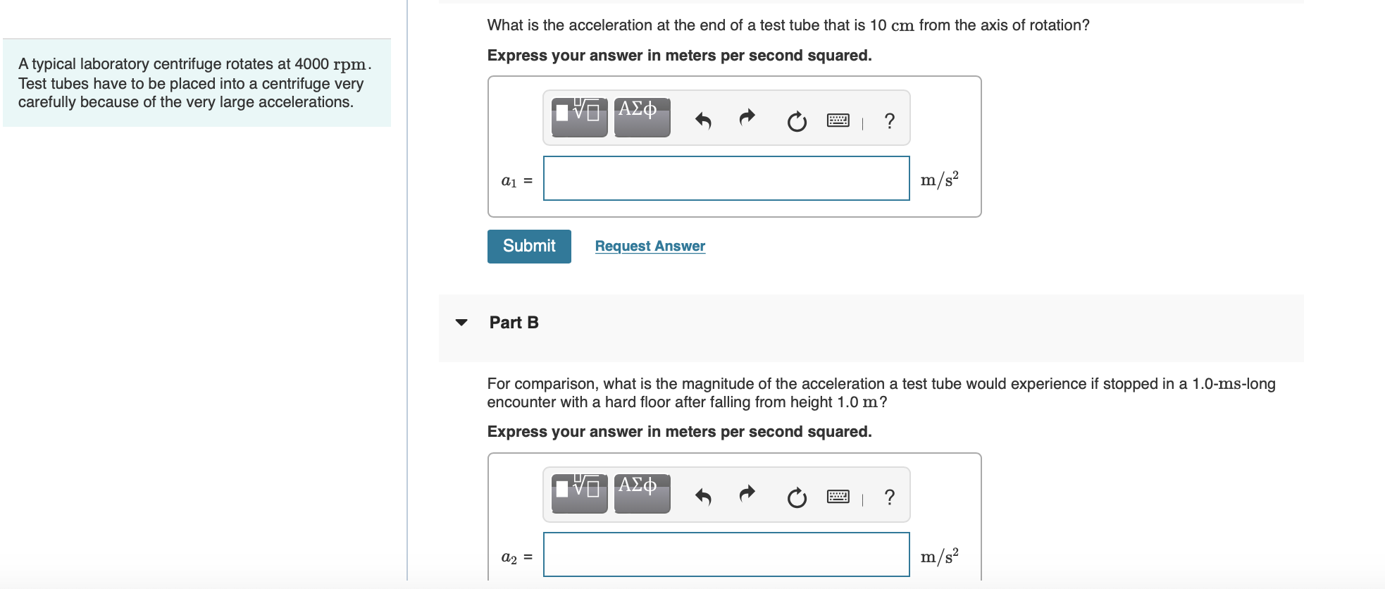 [Solved] What is the acceleration at the end of a test tu
