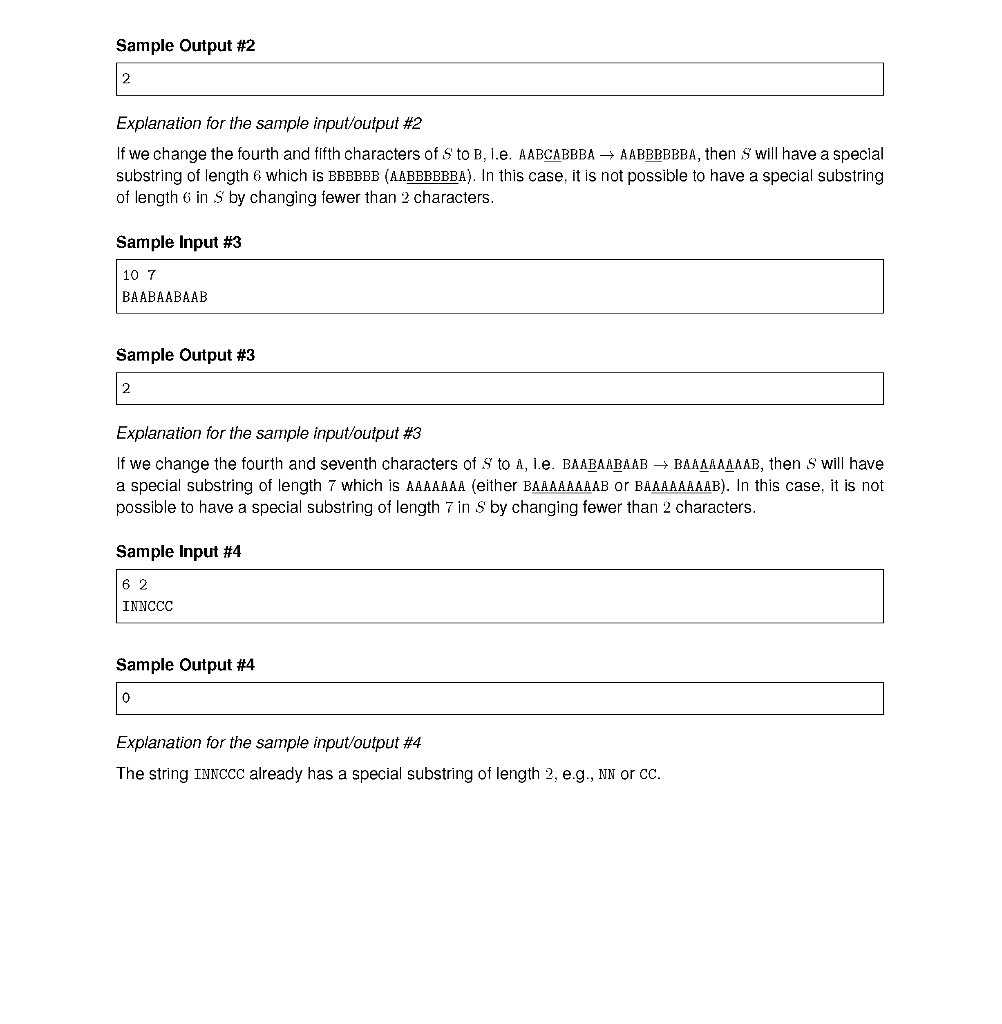 Solved Problem F Special Substring A substring of a string | Chegg.com