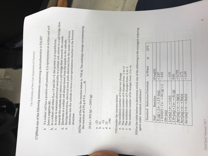 Solved city usiversity of new york department of chemistry chegg