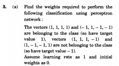 Solved 3. (a) Find the weights required to perform the | Chegg.com