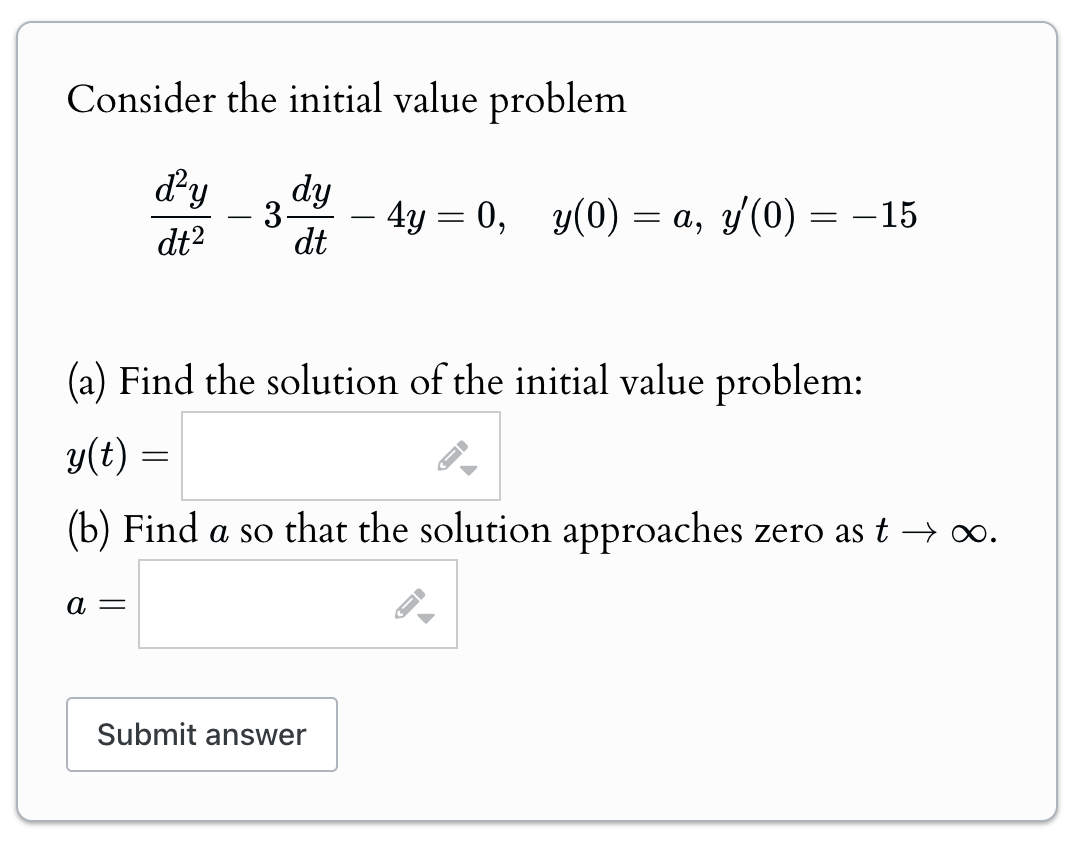 Solved Consider the initial value | Chegg.com