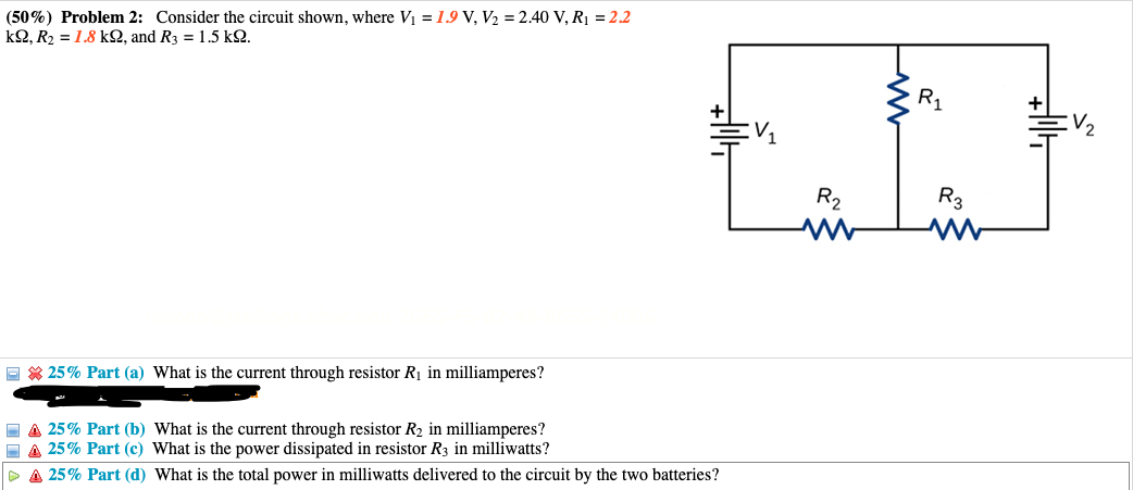 Solved (50\%) Problem 2: Consider The Circuit Shown, Where | Chegg.com