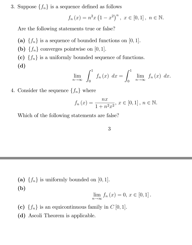 Solved 1 Let Fn 0 1 R Defined By Fn 2 Nx Sin N Chegg Com