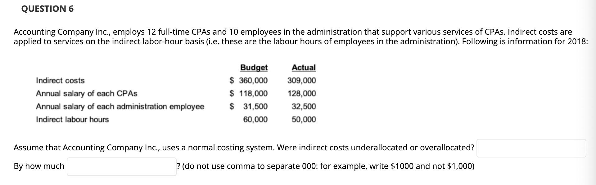 Solved QUESTION 6 Accounting Company Inc., employs 12 | Chegg.com