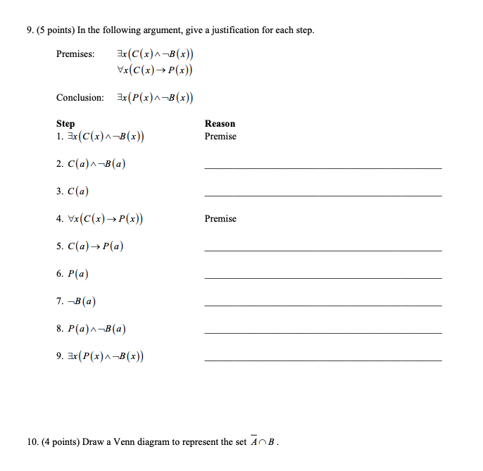 Solved 9 5 Points In The Following Argument Give A Ju Chegg Com