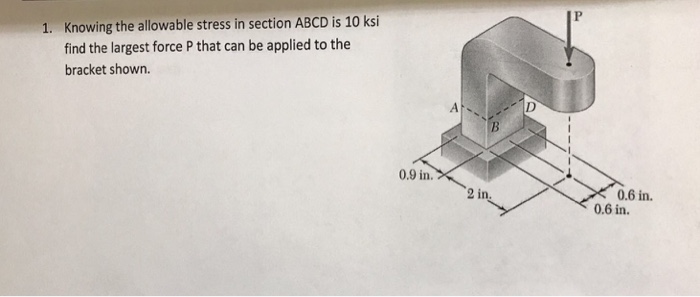 Solved Knowing the allowable stress in section ABCD is 10 | Chegg.com