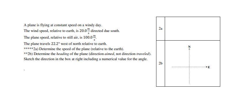 Solved 2a A plane is flying at constant speed on a windy | Chegg.com