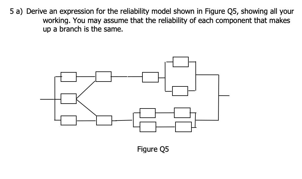 Solved 5 a) Derive an expression for the reliability model | Chegg.com