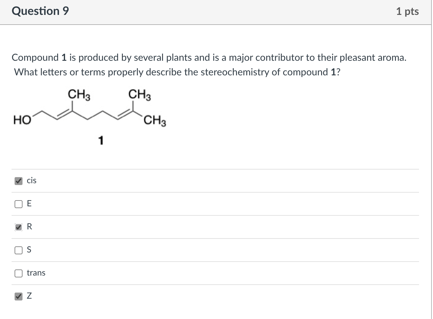 Solved Compound 1 is produced by several plants and is a | Chegg.com