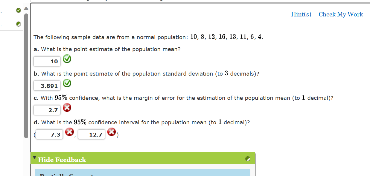Solved The following sample data are from a normal