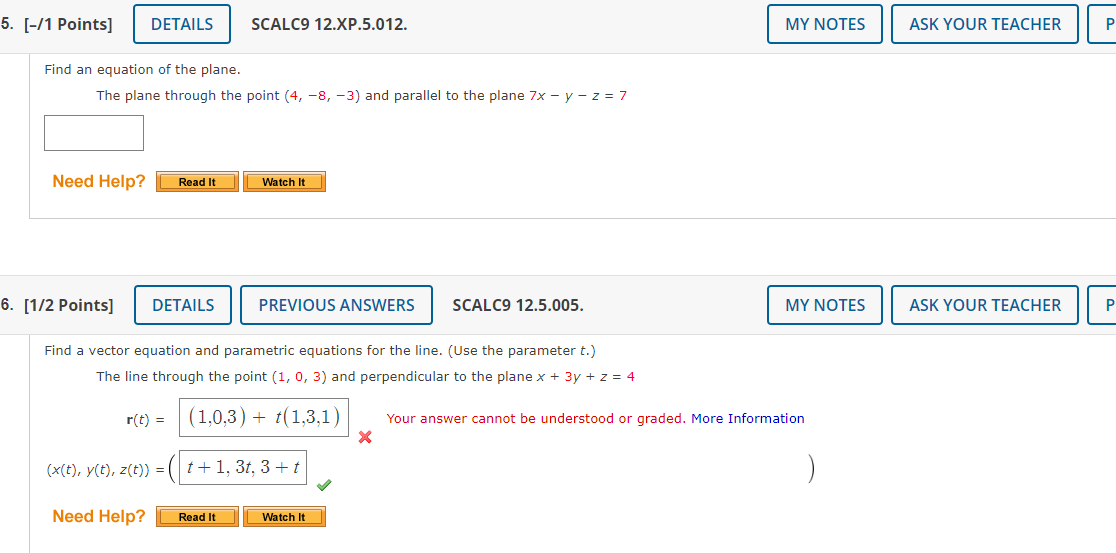 Solved Find An Equation Of The Plane The Plane Through The