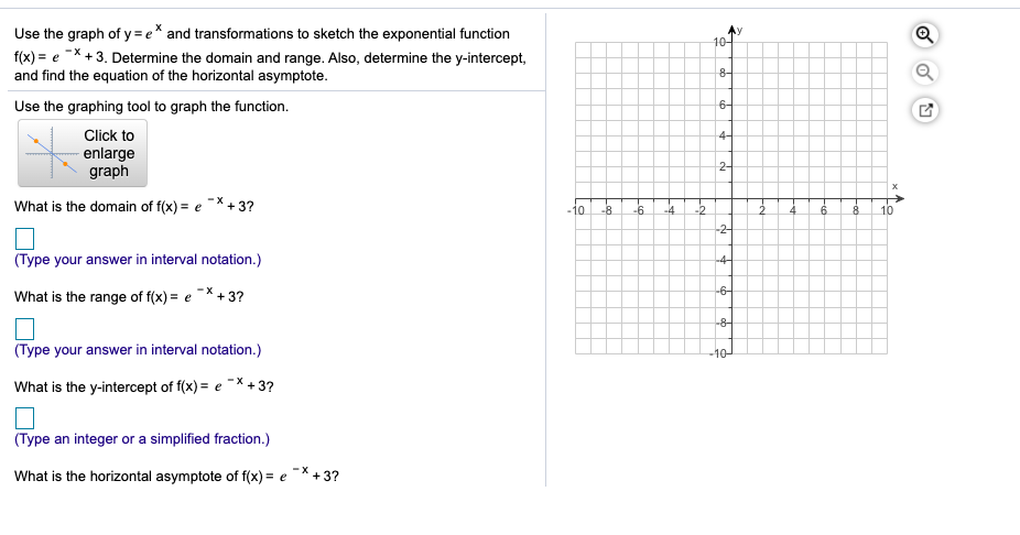 Solved Ay 10 1 Ob Q 6 1 Use The Graph Of Y E And Chegg Com