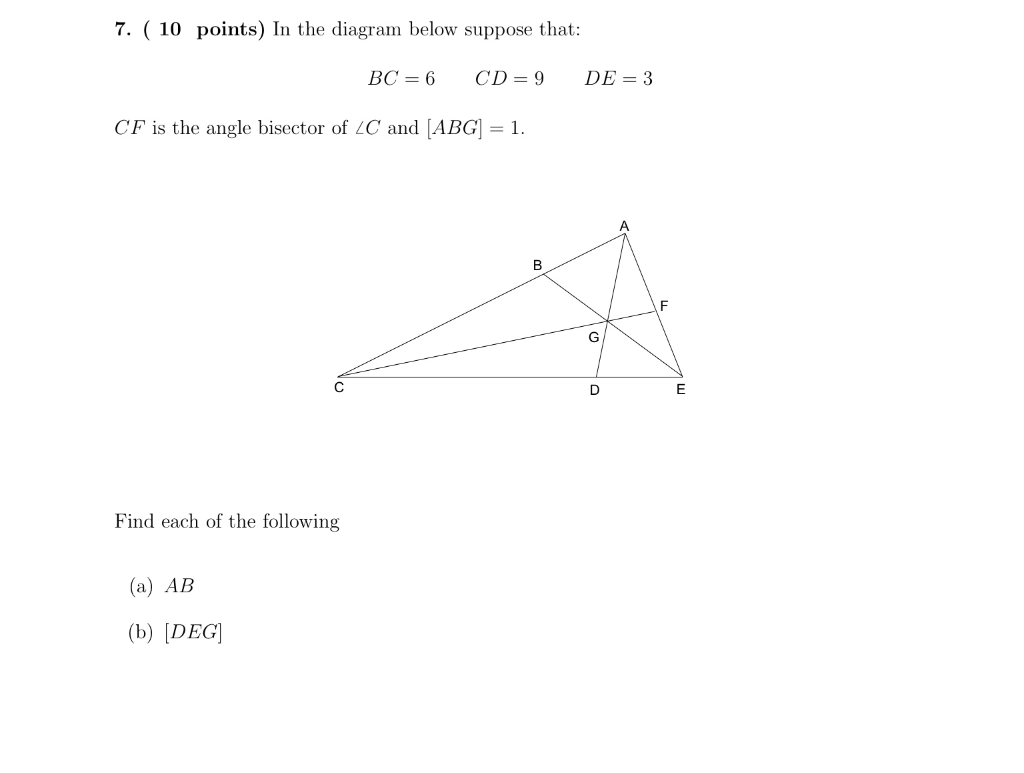 Solved 7. ( 10 points) In the diagram below suppose that: BC | Chegg.com