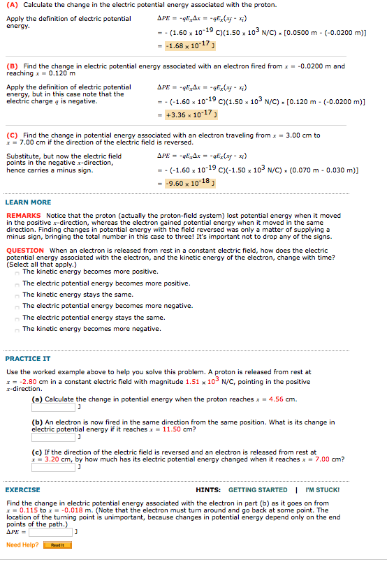 Solved A Calculate The Change In The Electric Potential Chegg