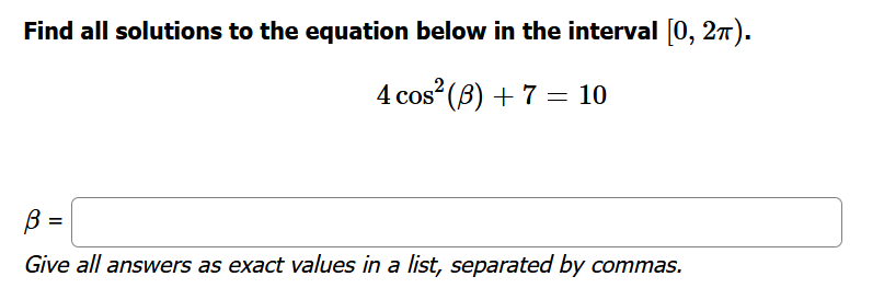 Solved Find All Solutions To The Equation Below In The | Chegg.com