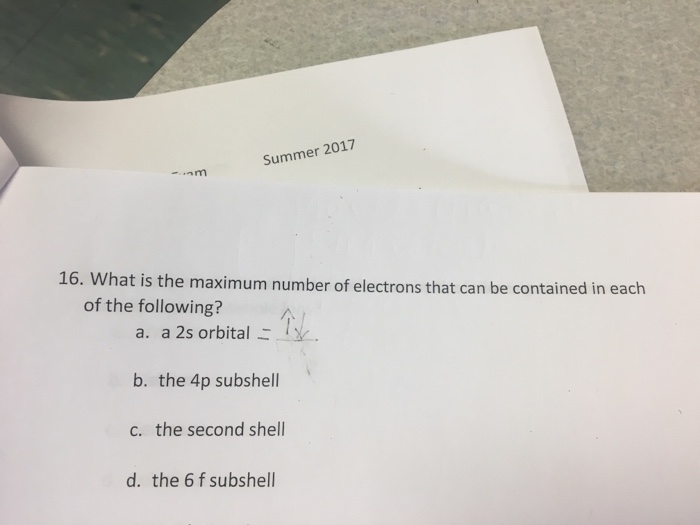 Solved What is the maximum number of electrons that can be | Chegg.com