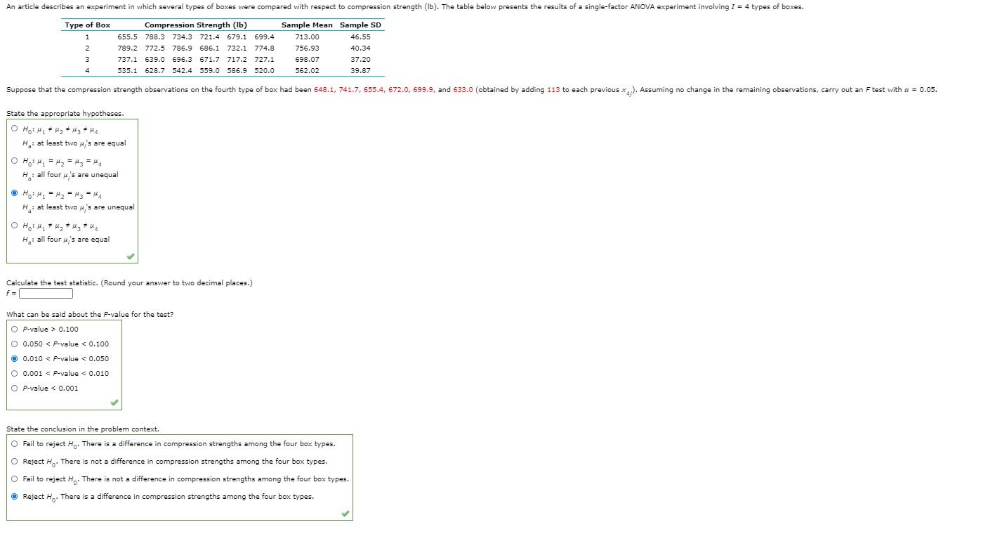 Solved An article describes an experiment in which several | Chegg.com