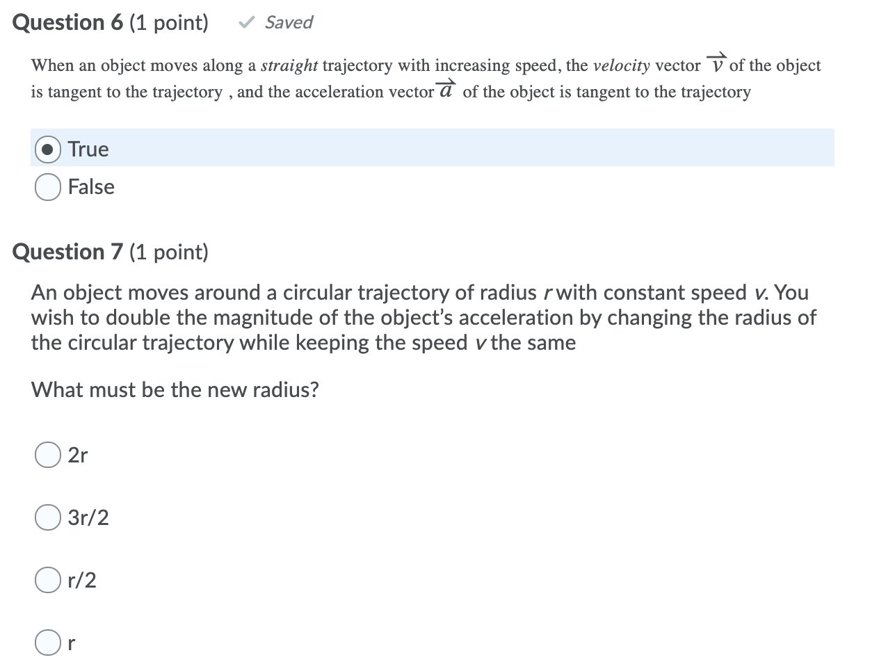 Solved Saved Question 6 (1 Point) When An Object Moves | Chegg.com