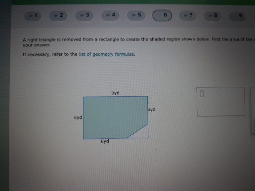 Solved A right triangle is removed from a rectangle to | Chegg.com