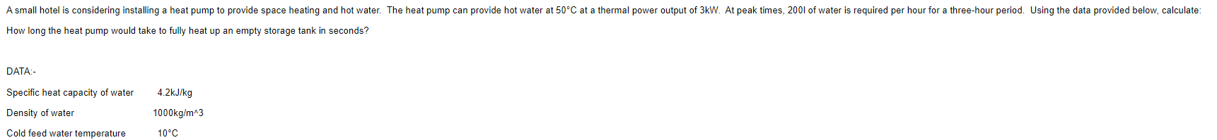 Solved A small hotel is considering installing a heat pump | Chegg.com